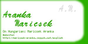 aranka maricsek business card